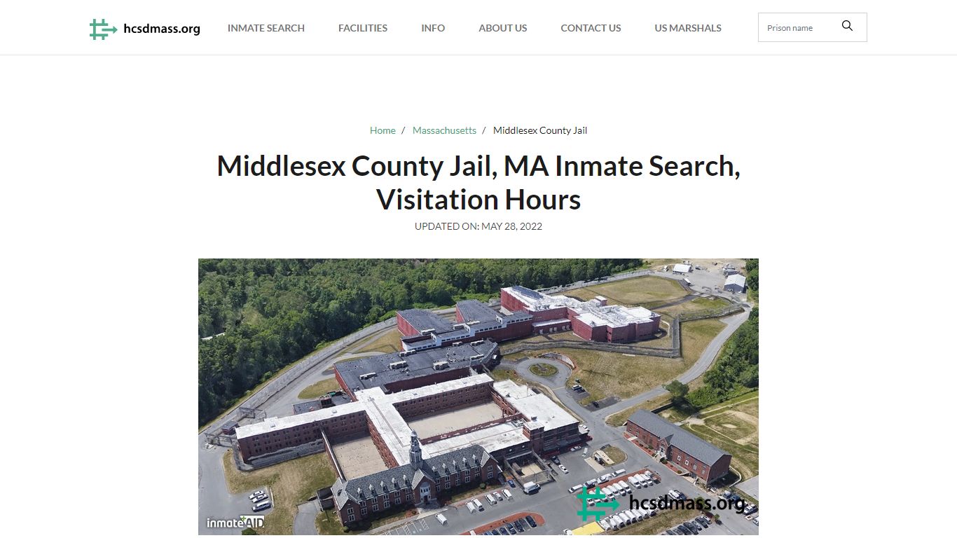 Middlesex County Jail, MA Inmate Search, Visitation Hours