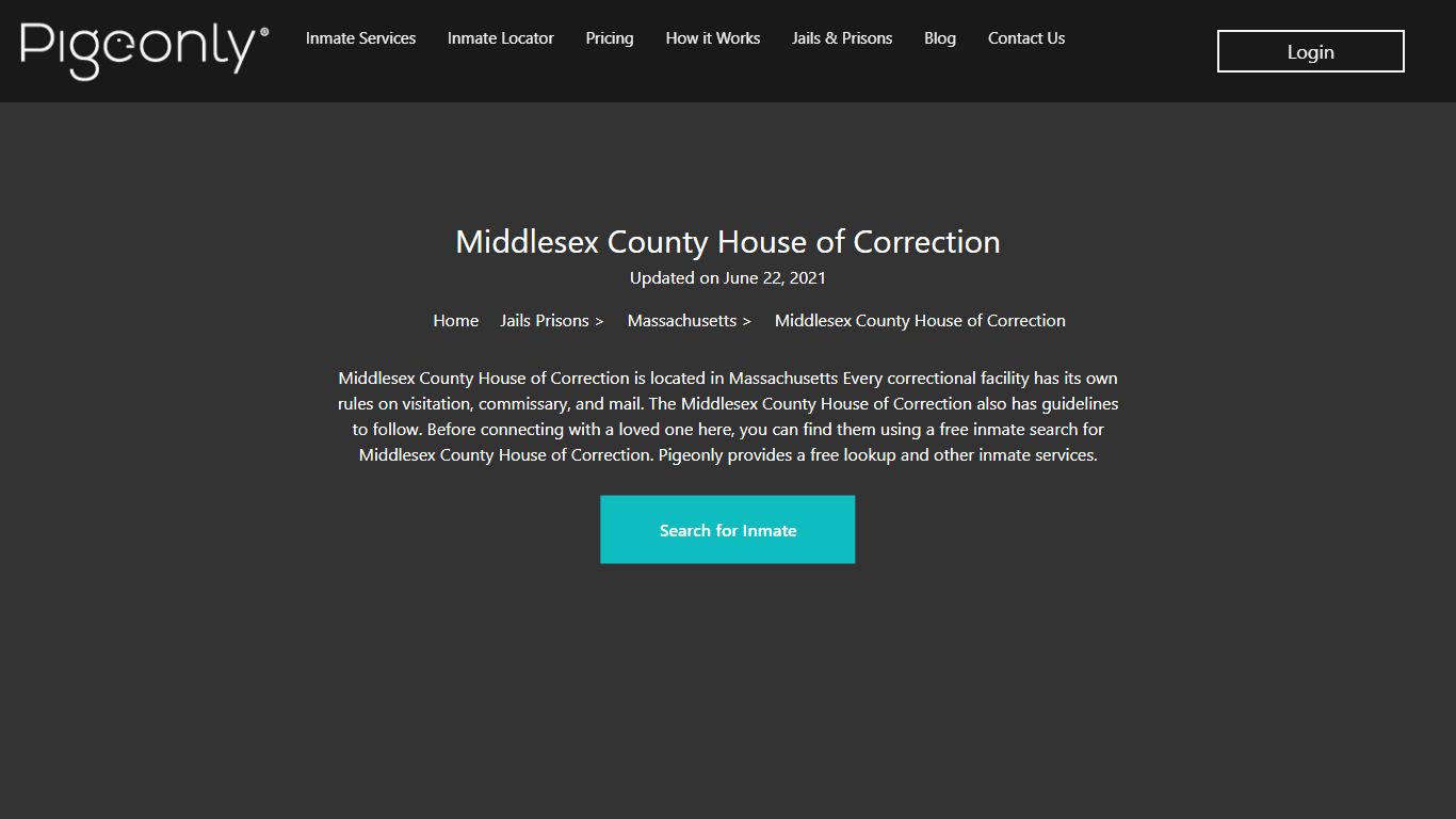 Middlesex County House of Correction Inmate Search ...